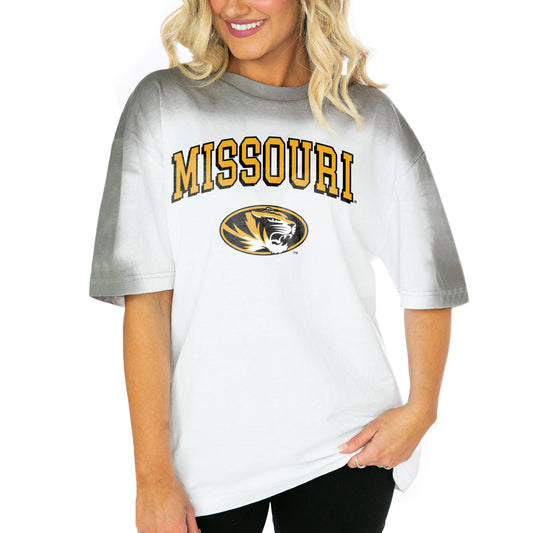 Women's Gameday Couture  White Missouri Tigers Interception Oversized T-Shirt