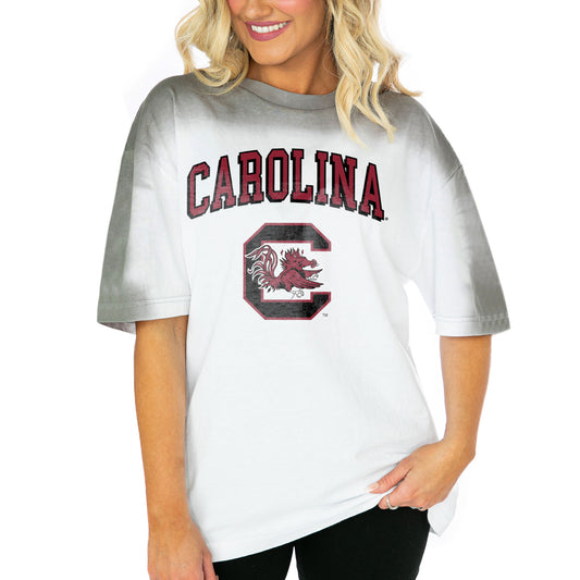 Women's Gameday Couture  White South Carolina Gamecocks Interception Oversized T-Shirt