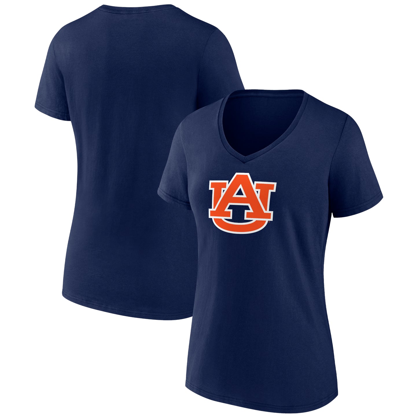 Women's Fanatics Navy Auburn Tigers Evergreen Logo V-Neck T-Shirt