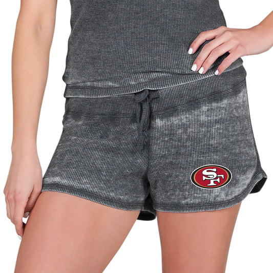 Women's Concepts Sport  Charcoal San Francisco 49ers Resurgence Waffle Knit Shorts