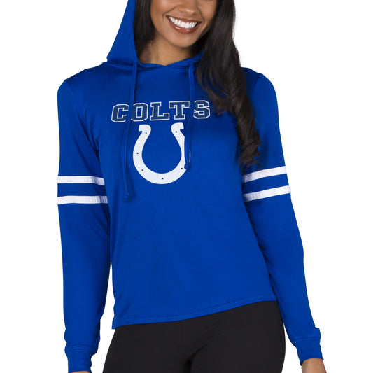 Women's Concepts Sport  Royal Indianapolis Colts Marathon Lightweight Lounge Pullover Hoodie