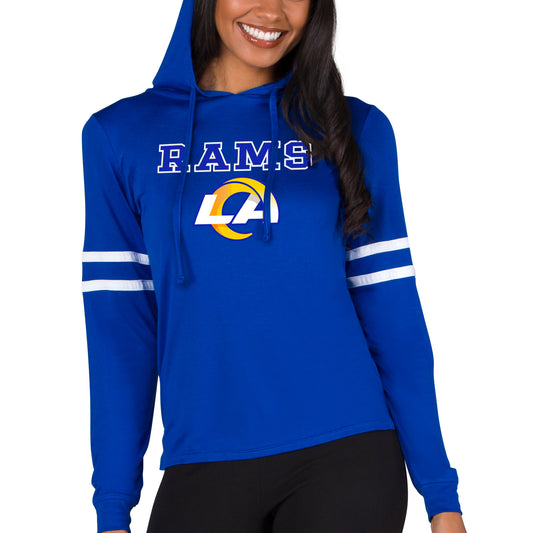 Women's Concepts Sport  Royal Los Angeles Rams Marathon Lightweight Lounge Pullover Hoodie