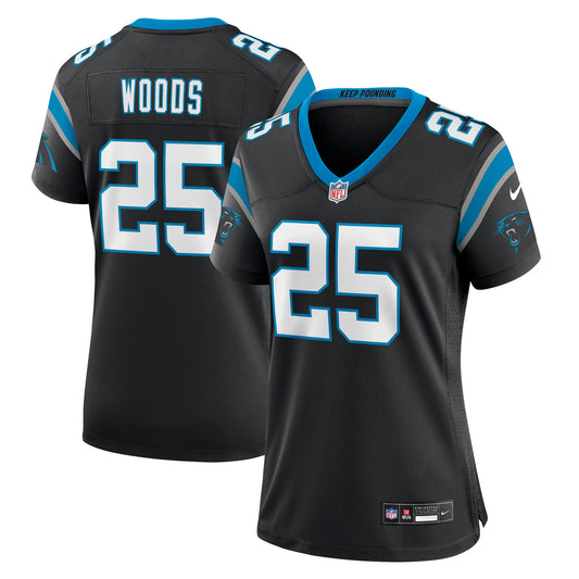 Women's Nike Xavier Woods Black Carolina Panthers Team Game Jersey