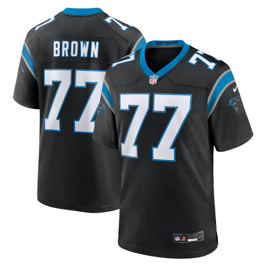 Men's Nike Deonte Brown Black Carolina Panthers Team Game Jersey