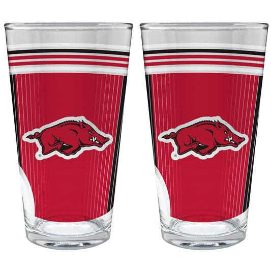 Arkansas Razorbacks Two-Piece 16oz. Pint Glass Set