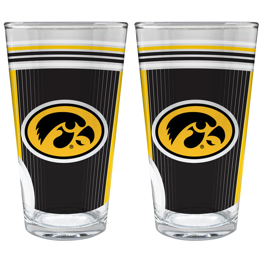 Iowa Hawkeyes Two-Piece 16oz. Pint Glass Set