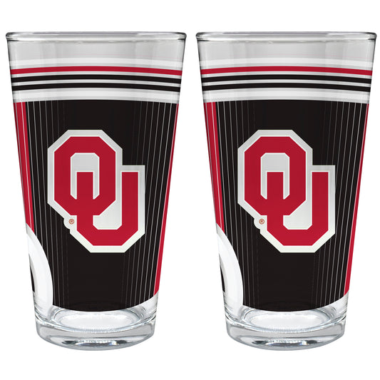 Oklahoma Sooners Two-Piece 16oz. Pint Glass Set