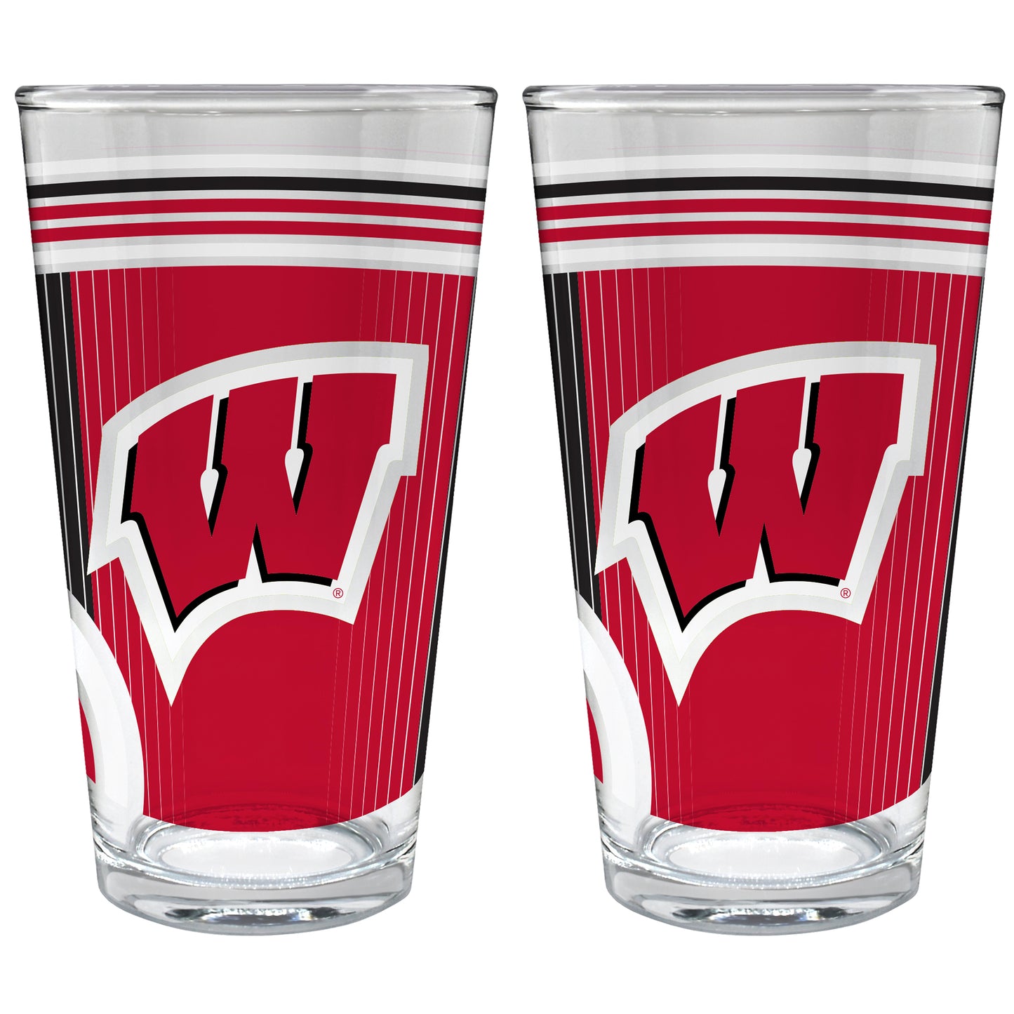 Wisconsin Badgers Two-Piece 16oz. Pint Glass Set