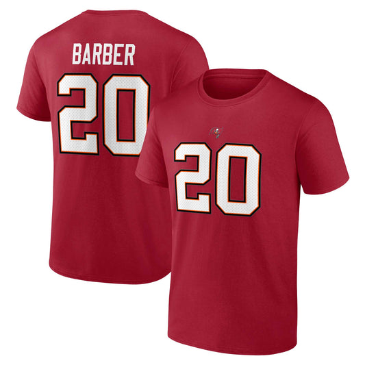 Men's Fanatics Ronde Barber Red Tampa Bay Buccaneers Retired Player Icon Name & Number T-Shirt