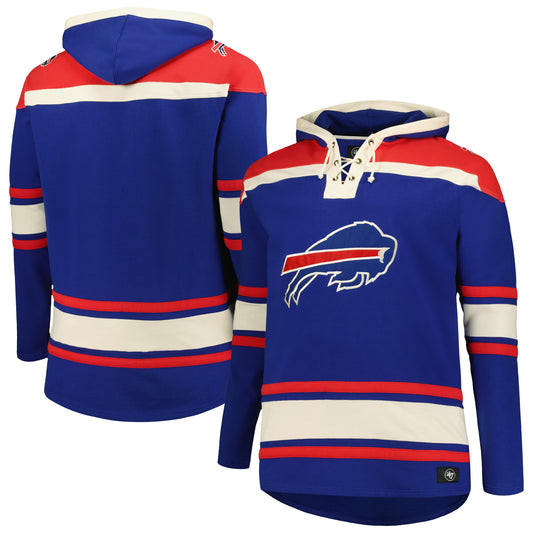 Men's '47 Royal Buffalo Bills Big & Tall Superior Lacer Pullover Hoodie