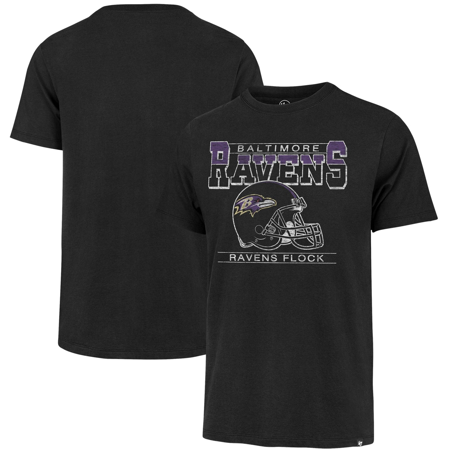 Men's '47 Black Baltimore Ravens Time Lock Franklin T-Shirt