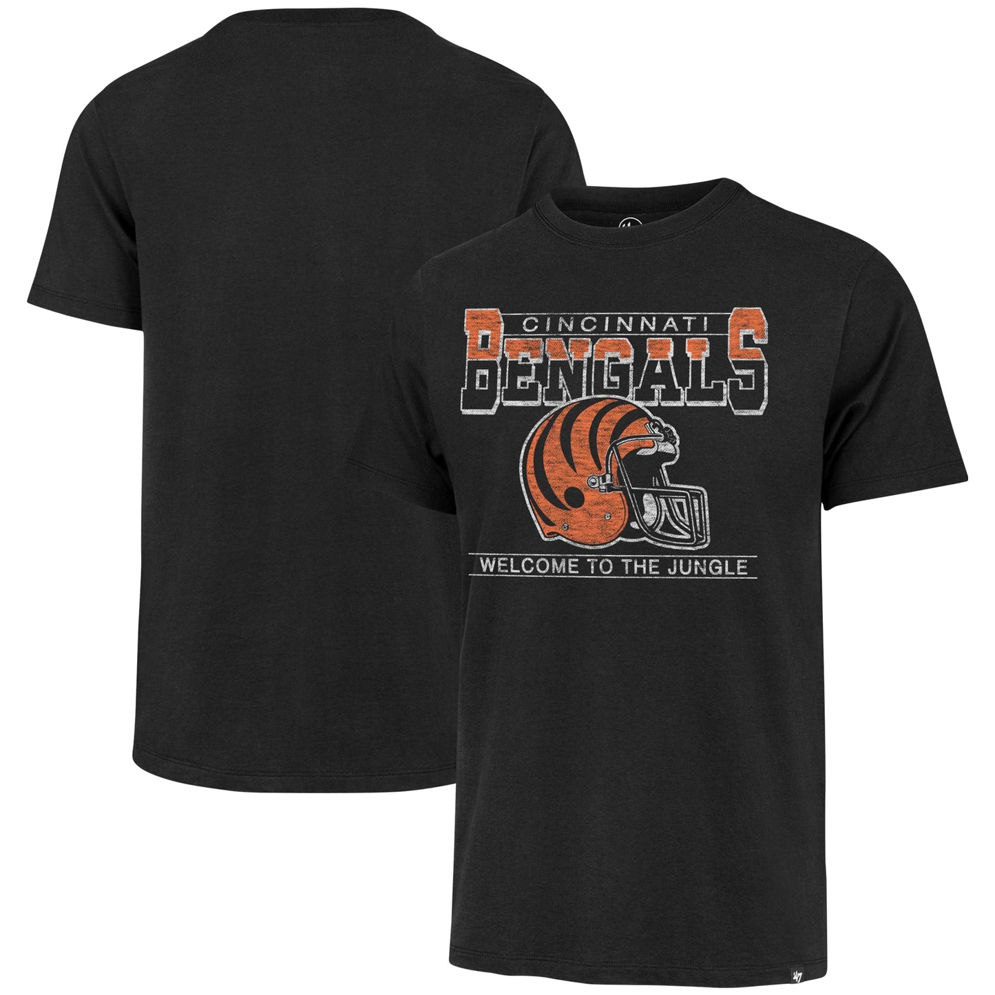 Men's '47 Black Cincinnati Bengals Time Lock Franklin T-Shirt