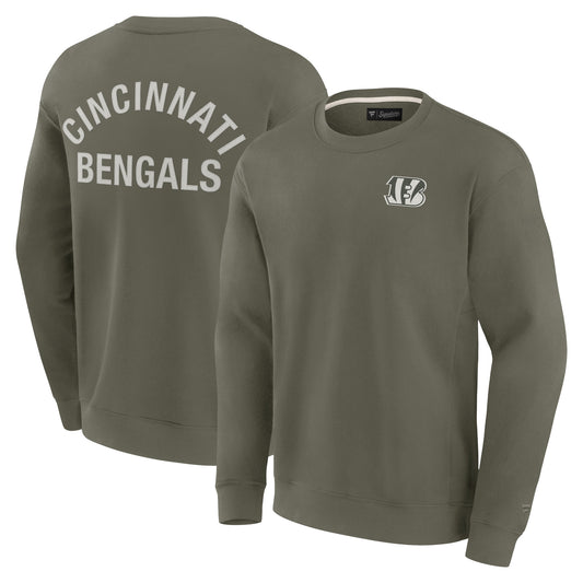 Unisex Fanatics Olive Cincinnati Bengals Super Soft Pullover Crew Sweatshirt