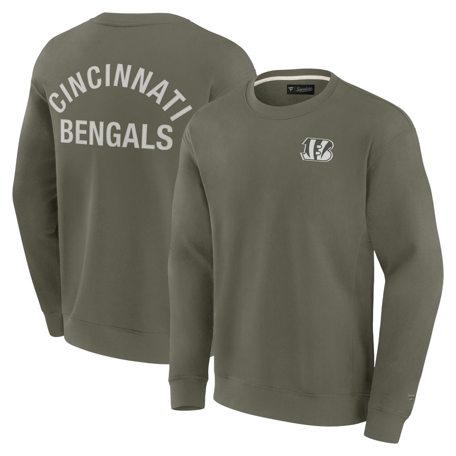 Unisex Fanatics Olive Cincinnati Bengals Super Soft Pullover Crew Sweatshirt