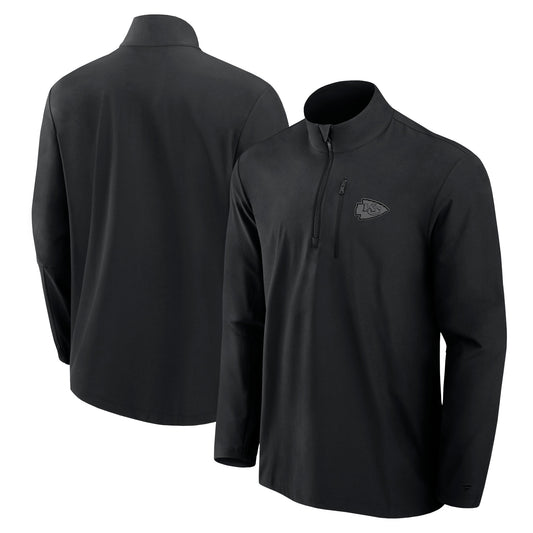 Men's Fanatics Black Kansas City Chiefs Front Office Woven Quarter-Zip Jacket