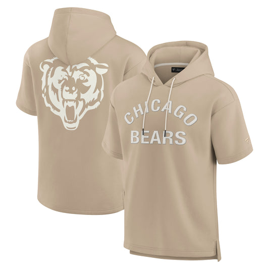 Unisex Fanatics Khaki Chicago Bears Elements Super Soft Fleece Short Sleeve Pullover Hoodie