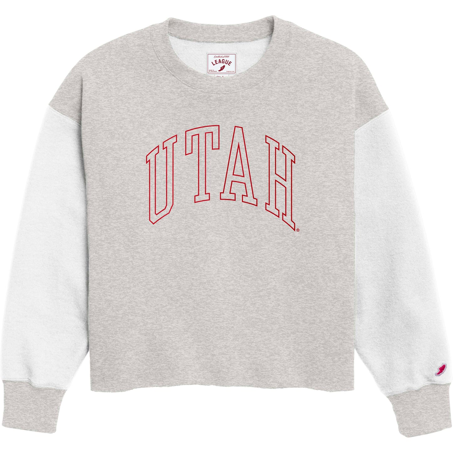 Women's League Collegiate Wear  Gray Utah Utes Reverse Fleece Cropped Pullover Sweatshirt