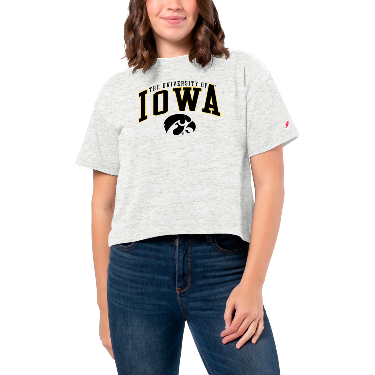 Women's League Collegiate Wear  White Iowa Hawkeyes Intramural Midi Tri-Blend T-Shirt