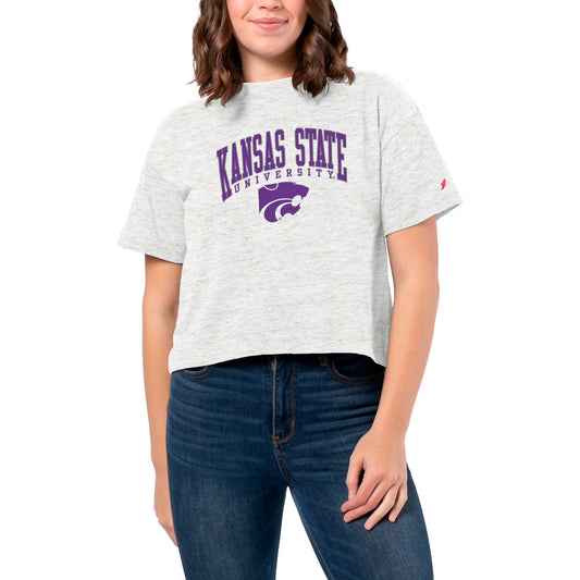 Women's League Collegiate Wear  White Kansas State Wildcats Intramural Midi Tri-Blend T-Shirt