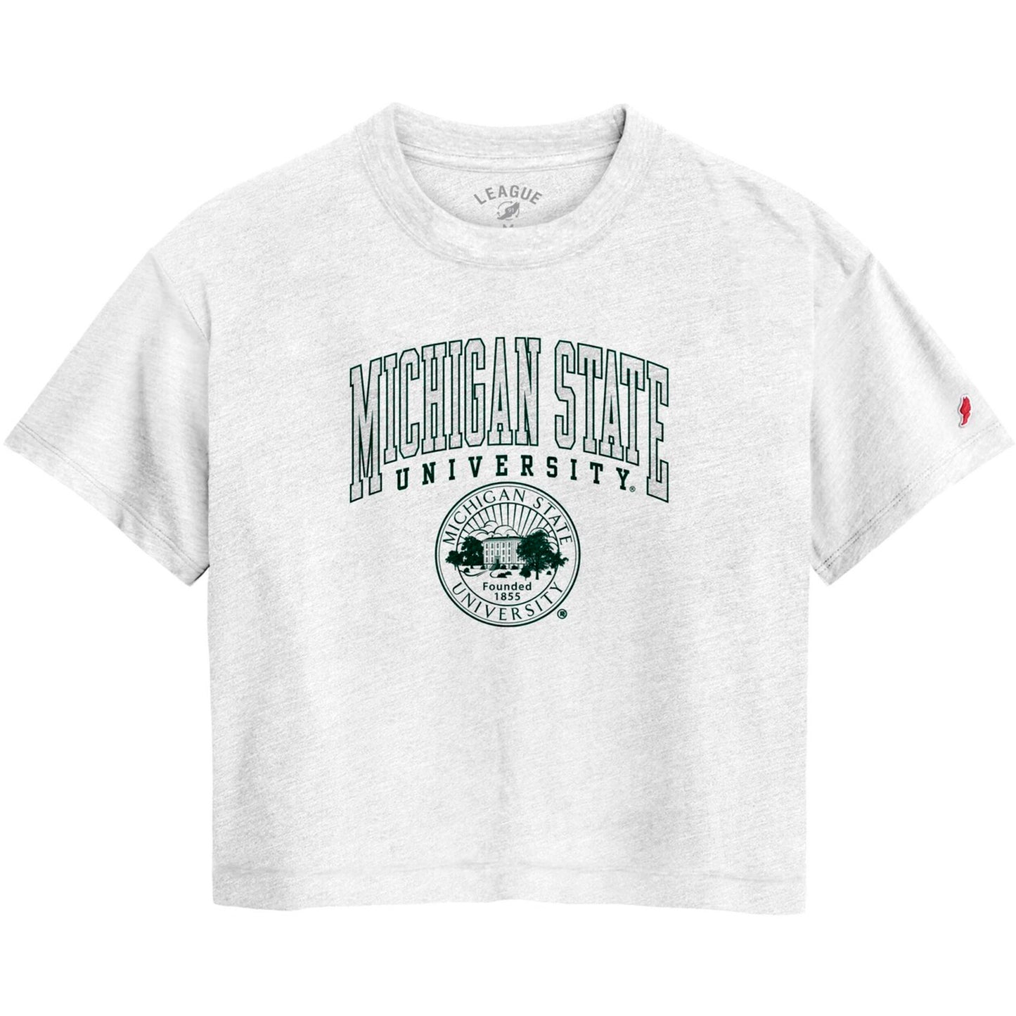 Women's League Collegiate Wear  White Michigan State Spartans Intramural Midi Tri-Blend T-Shirt