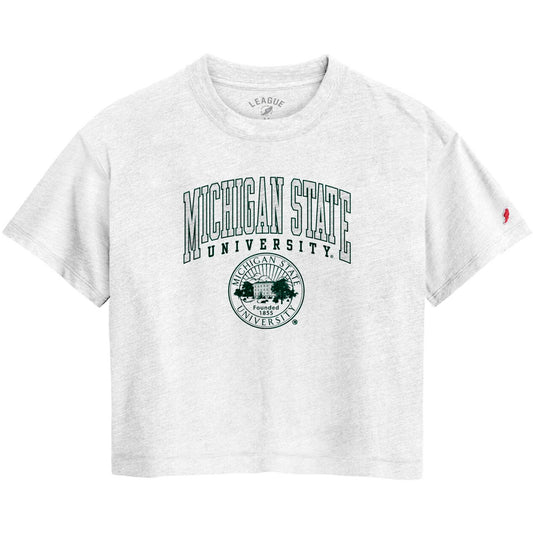 Women's League Collegiate Wear  White Michigan State Spartans Intramural Midi Tri-Blend T-Shirt