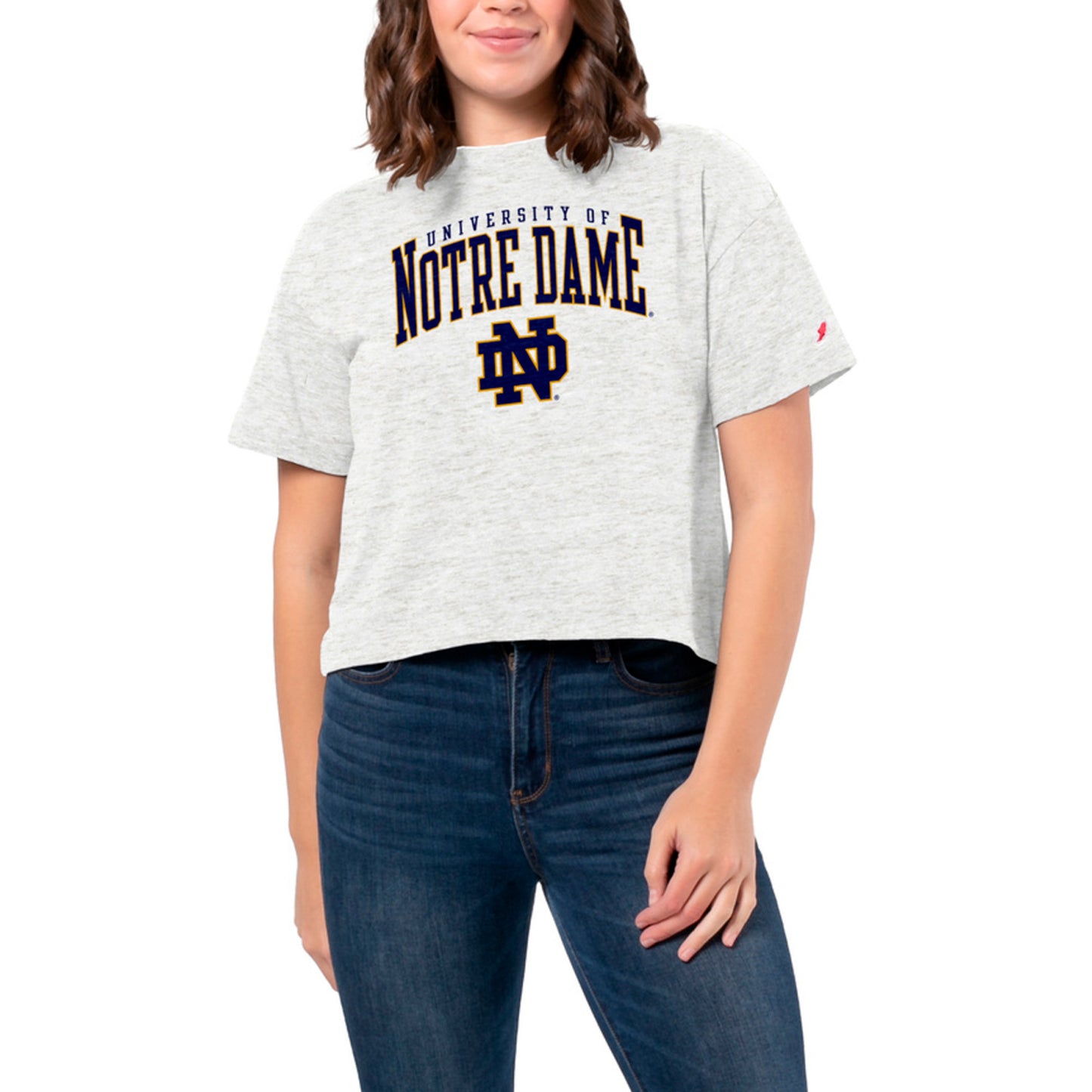 Women's League Collegiate Wear  White Notre Dame Fighting Irish Intramural Midi Tri-Blend T-Shirt