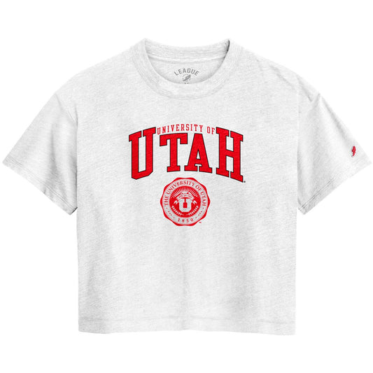 Women's League Collegiate Wear  White Utah Utes Intramural Midi Tri-Blend T-Shirt