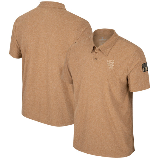 Men's Colosseum Khaki NC State Wolfpack OHT Military Appreciation Cloud Jersey Desert Polo