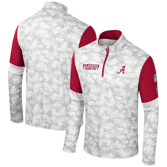 Men's Colosseum  Camo Alabama Crimson Tide OHT Military Appreciation Tomahawk Quarter-Zip Windshirt