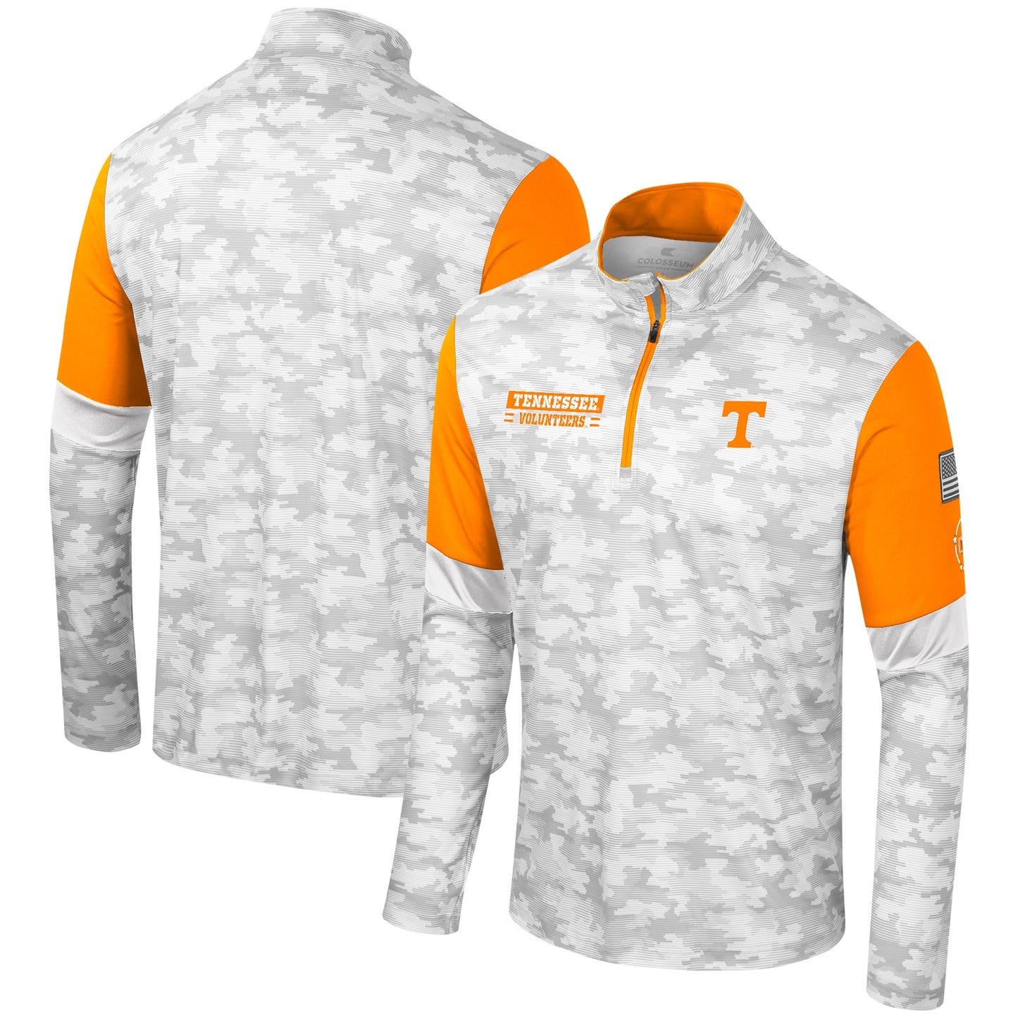 Men's Colosseum  Camo Tennessee Volunteers OHT Military Appreciation Tomahawk Quarter-Zip Windshirt