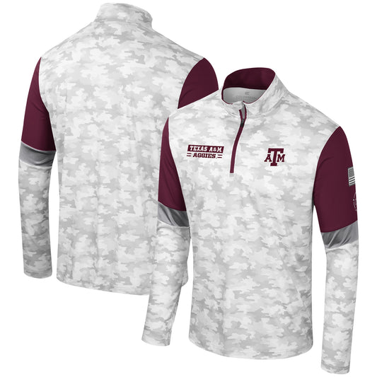 Men's Colosseum  Camo Texas A&M Aggies OHT Military Appreciation Tomahawk Quarter-Zip Windshirt