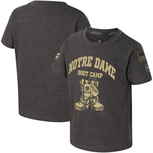 Toddler Colosseum Charcoal Notre Dame Fighting Irish OHT Military Appreciation Boot Camp T-Shirt