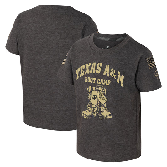 Toddler Colosseum Charcoal Texas A&M Aggies OHT Military Appreciation Boot Camp T-Shirt