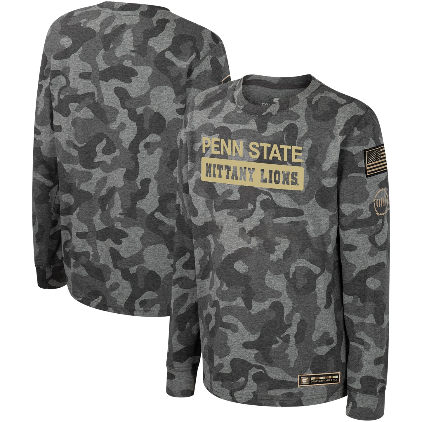 Youth Colosseum Camo Penn State Nittany Lions OHT Military Appreciation Dark Star Long Sleeve T-Shirt