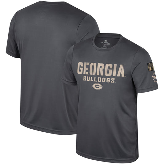 Men's Colosseum Charcoal Georgia Bulldogs OHT Military Appreciation  T-Shirt