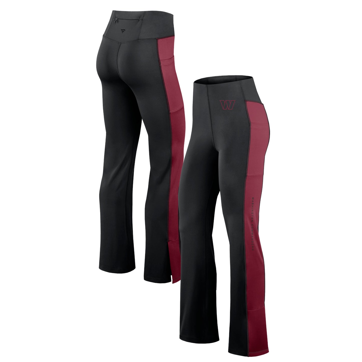 Women's Fanatics Black Washington Commanders Studio Fitted Flared Leggings