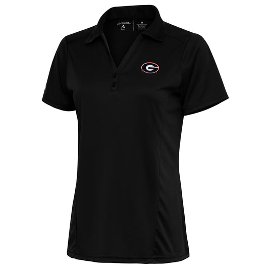 Women's Antigua  Black Georgia Bulldogs Tribute Polo