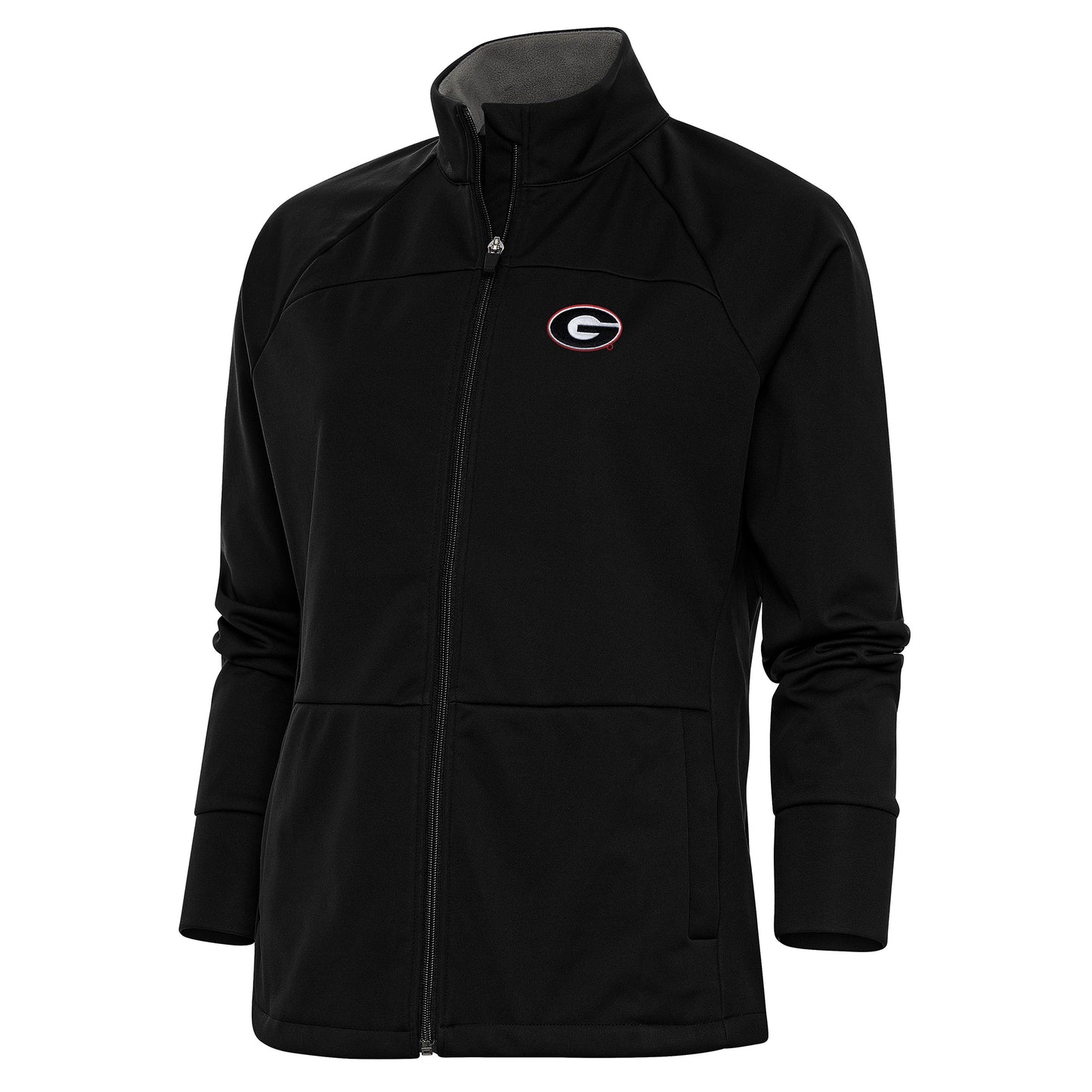 Women's Antigua  Black Georgia Bulldogs Links Full-Zip Golf Jacket