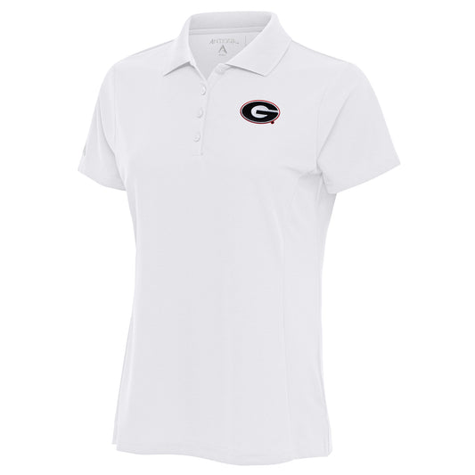 Women's Antigua  White Georgia Bulldogs Legacy Pique Polo