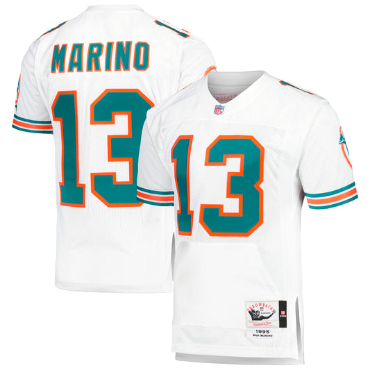 Men's Mitchell & Ness Dan Marino White Miami Dolphins 1995 Authentic Throwback Retired Player Pocket��Jersey