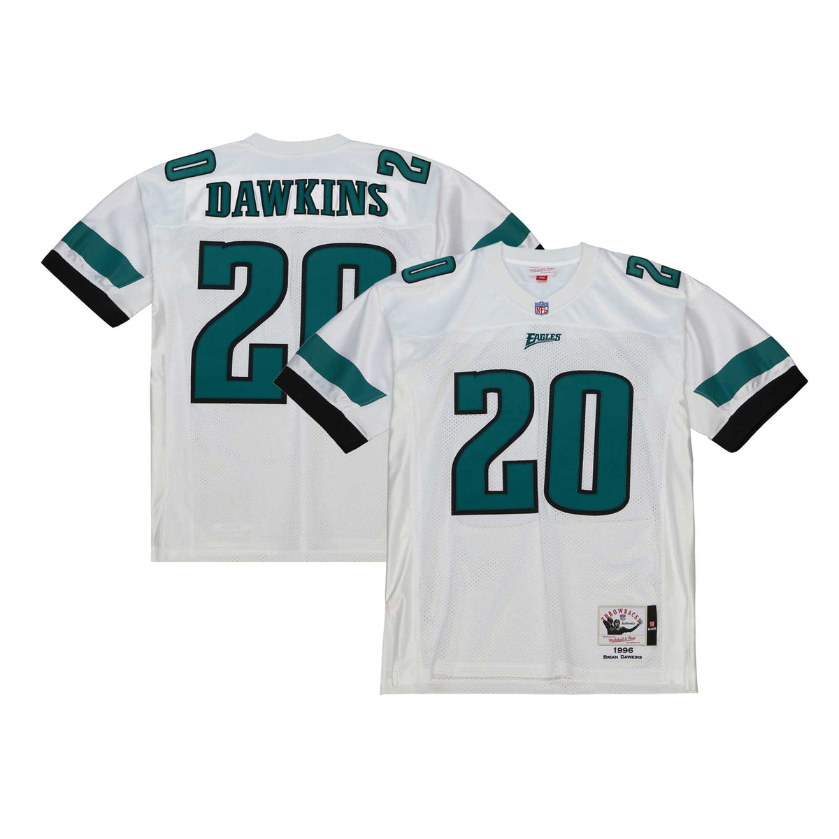 Men's Mitchell & Ness Brian Dawkins White Philadelphia Eagles 1996 Authentic Throwback Retired Player Jersey