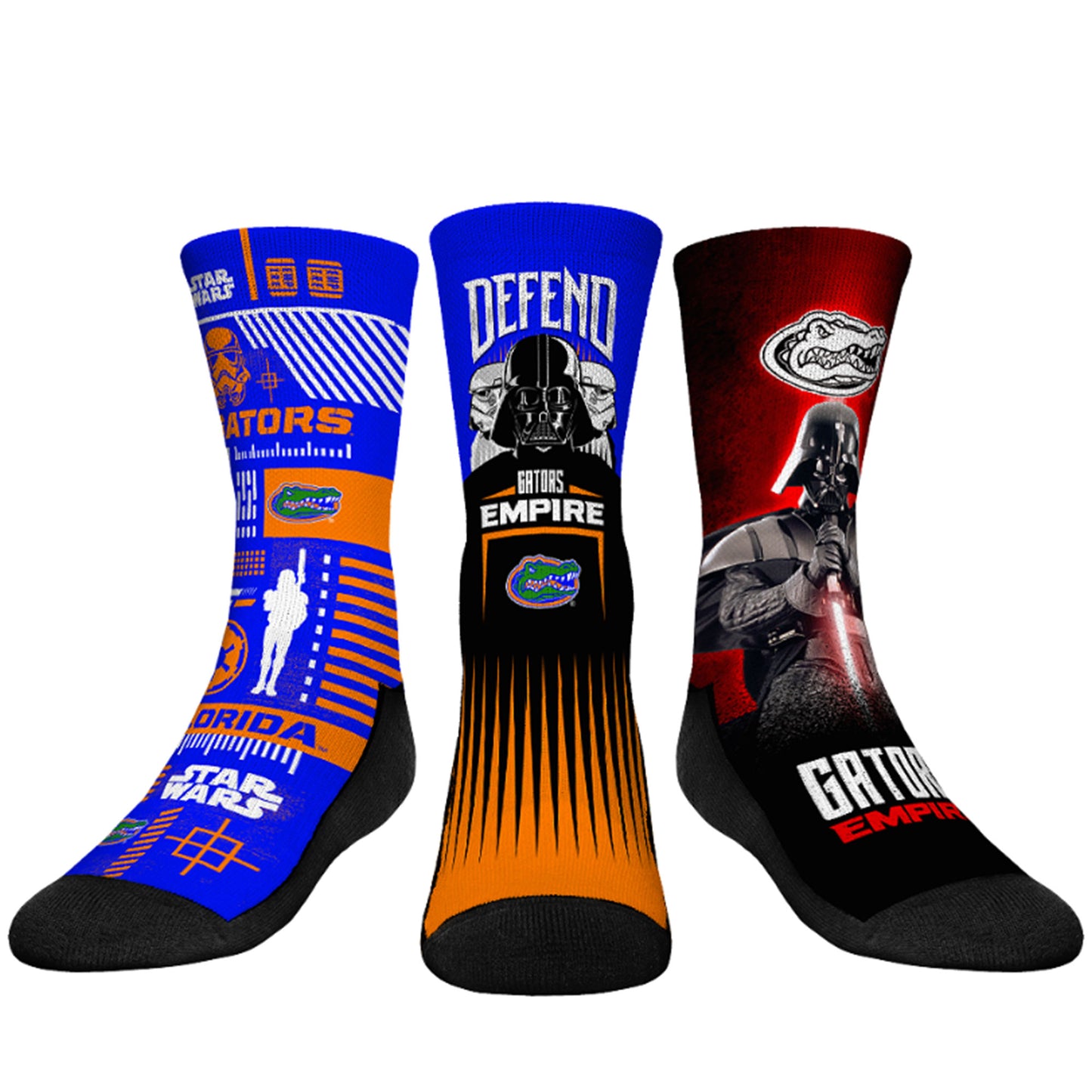 Youth Rock Em Socks Darth Vader & Stormtrooper Florida Gators Star Wars Three-Pack Crew Socks Set