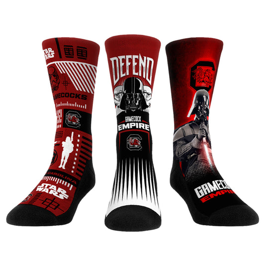 Unisex Rock Em Socks Darth Vader & Stormtrooper South Carolina Gamecocks Star Wars Three-Pack Crew Socks Set