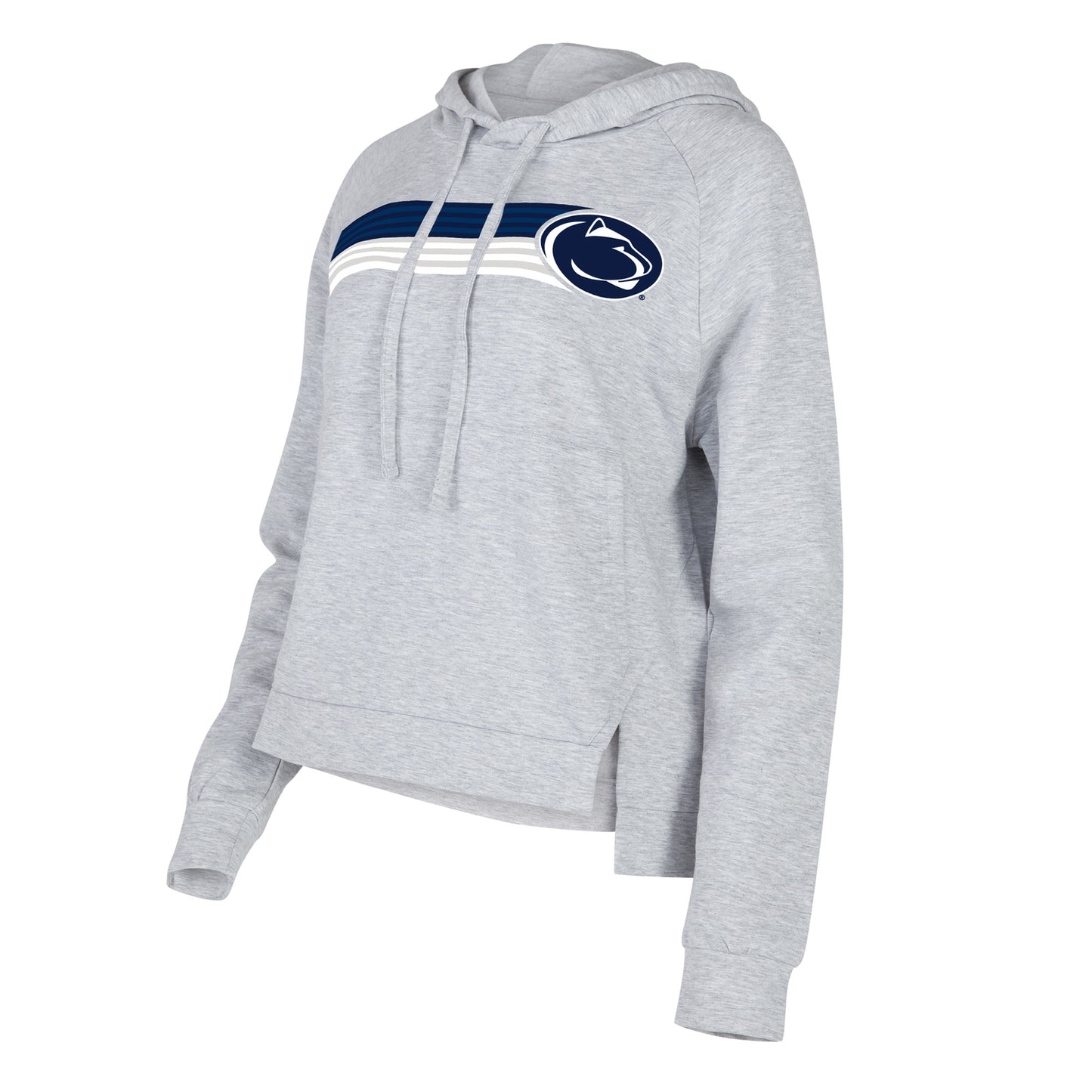 Women's Concepts Sport Gray Penn State Nittany Lions Cedar Tri-Blend Raglan Pullover Hoodie