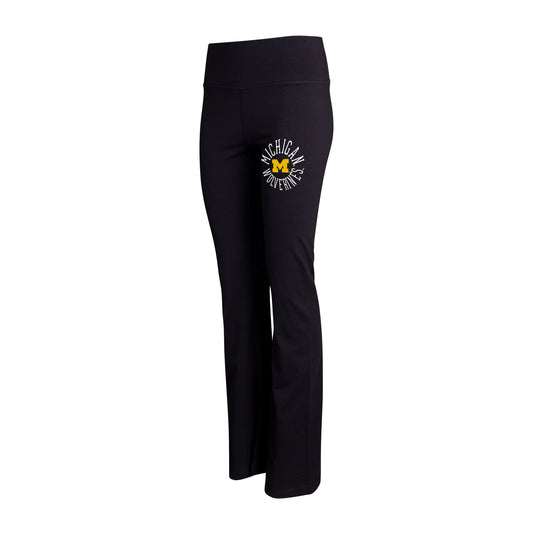 Women's Concepts Sport Black Michigan Wolverines Enclave Tri-Blend Flared Leggings