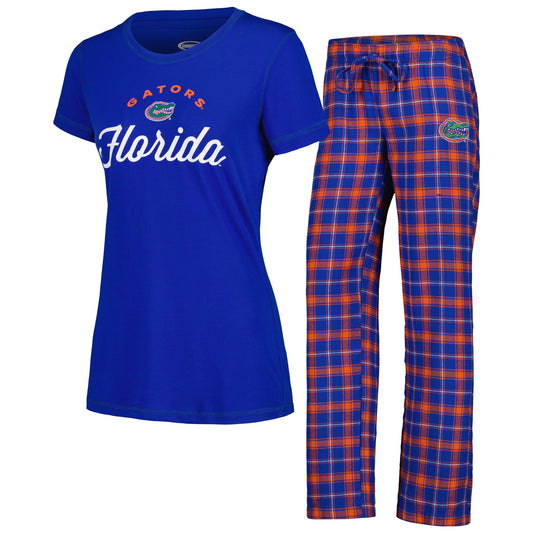 Women's Concepts Sport Royal/Orange Florida Gators Arctic T-Shirt & Flannel Pants Sleep Set