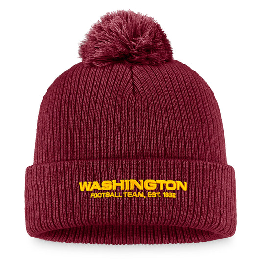 Women's  Fanatics Burgundy Washington Commanders Cuffed Knit Hat with Pom