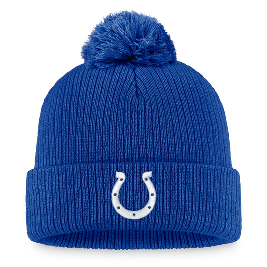 Women's Fanatics Royal Indianapolis Colts Logo Cuffed Knit Hat with Pom