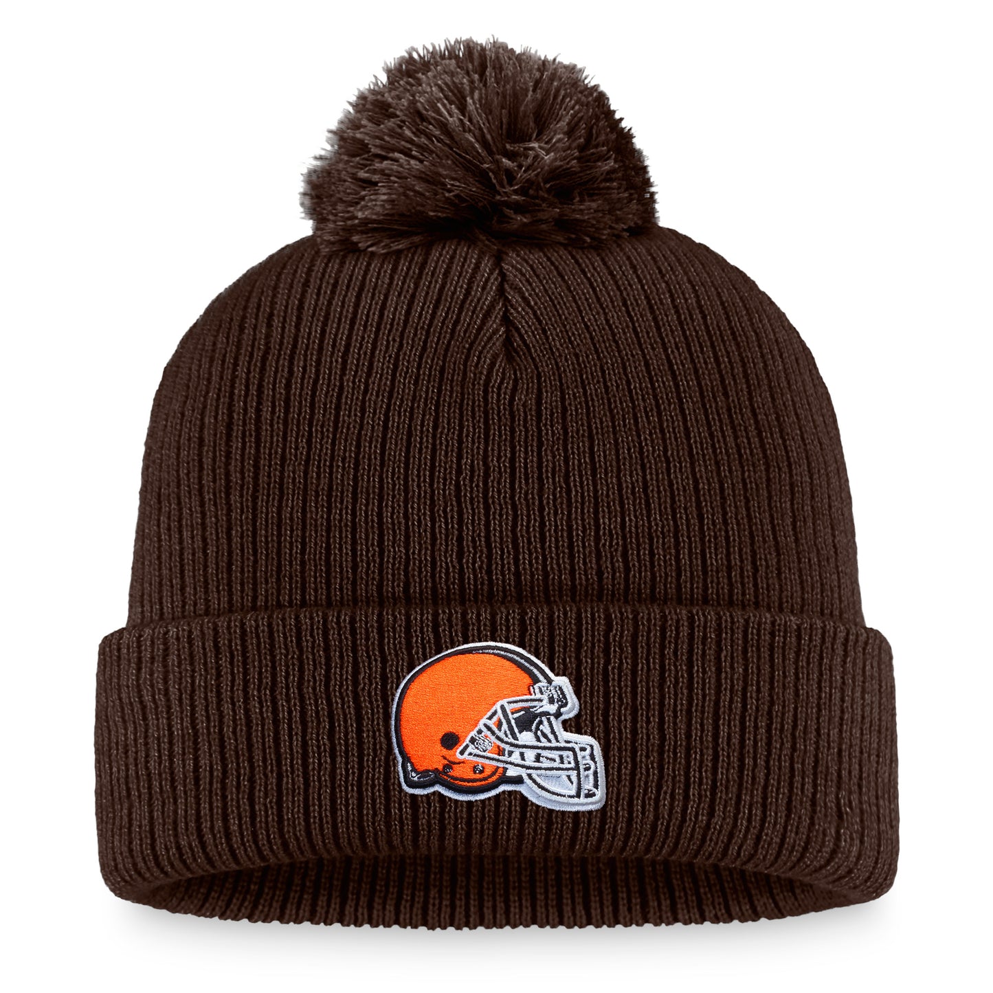 Women's Fanatics Brown Cleveland Browns Logo Cuffed Knit Hat with Pom