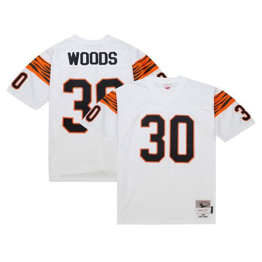 Men's Mitchell & Ness Ickey Woods White Cincinnati Bengals Legacy Replica Jersey